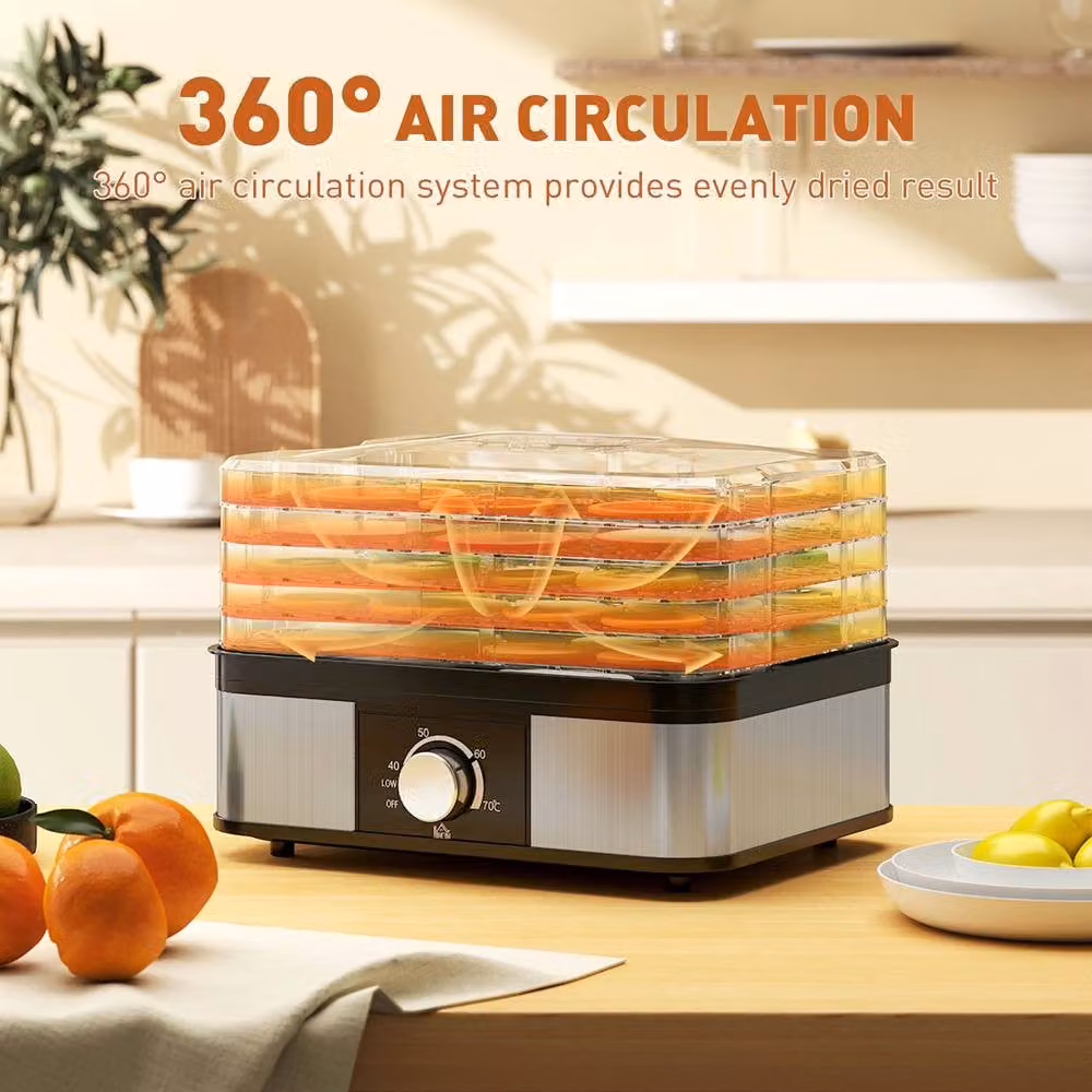 STILVORA Food Dehydrator with 5 Stainless Steel Stackable Trays in Black – 4