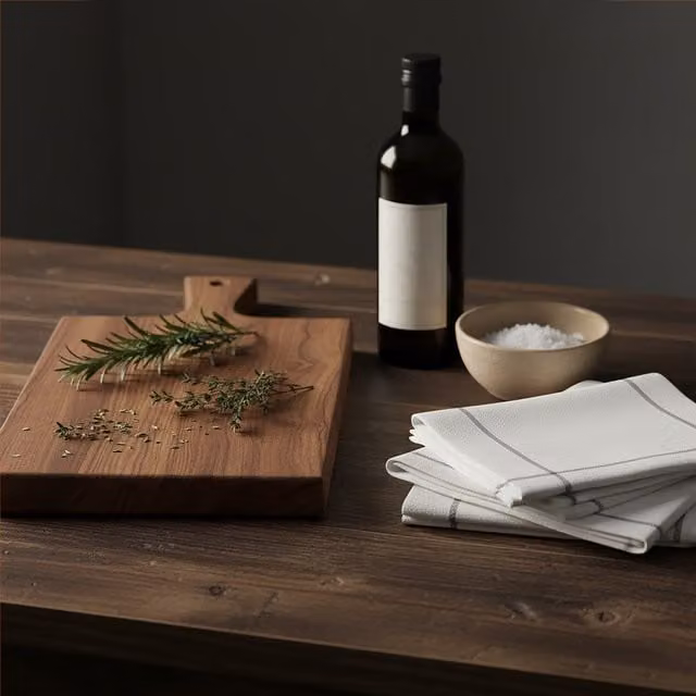 Doro Set of 3 Highly Absorbent White and Grey Waffle Pique Cotton Tea Towels