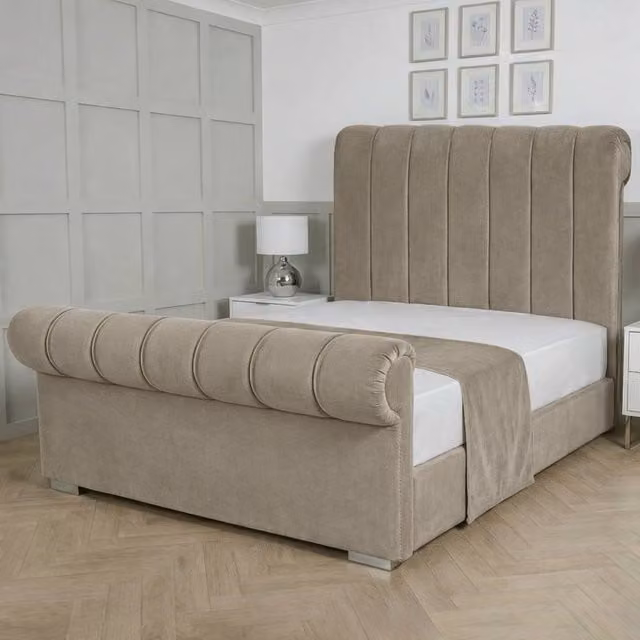 Living Comfort Bedz Orion Upholstered Gas Lift Storage Bed in Light Grey, Size: Single (90 x 200 cm)