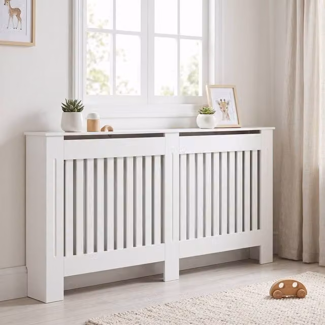 STILVORA Radiator Cover Cabinet with Shelf, White, Height: 172 cm