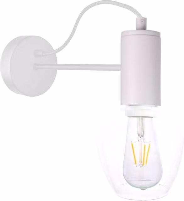 Netlighting Maya Modern Wall Lamp in White with Glass Shade, Diameter: 25 cm, 1x E27