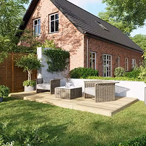 Powersheds Premium Wooden Decking Kit in Brown and Beige