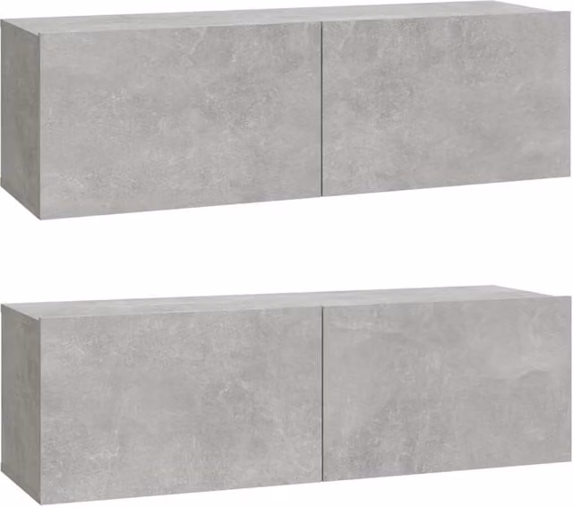 Berkfield Home Wall Mounted TV Cabinets, 2 Piece Set in Concrete Grey, W/D/H: 100 x 30 x 30 cm – 1