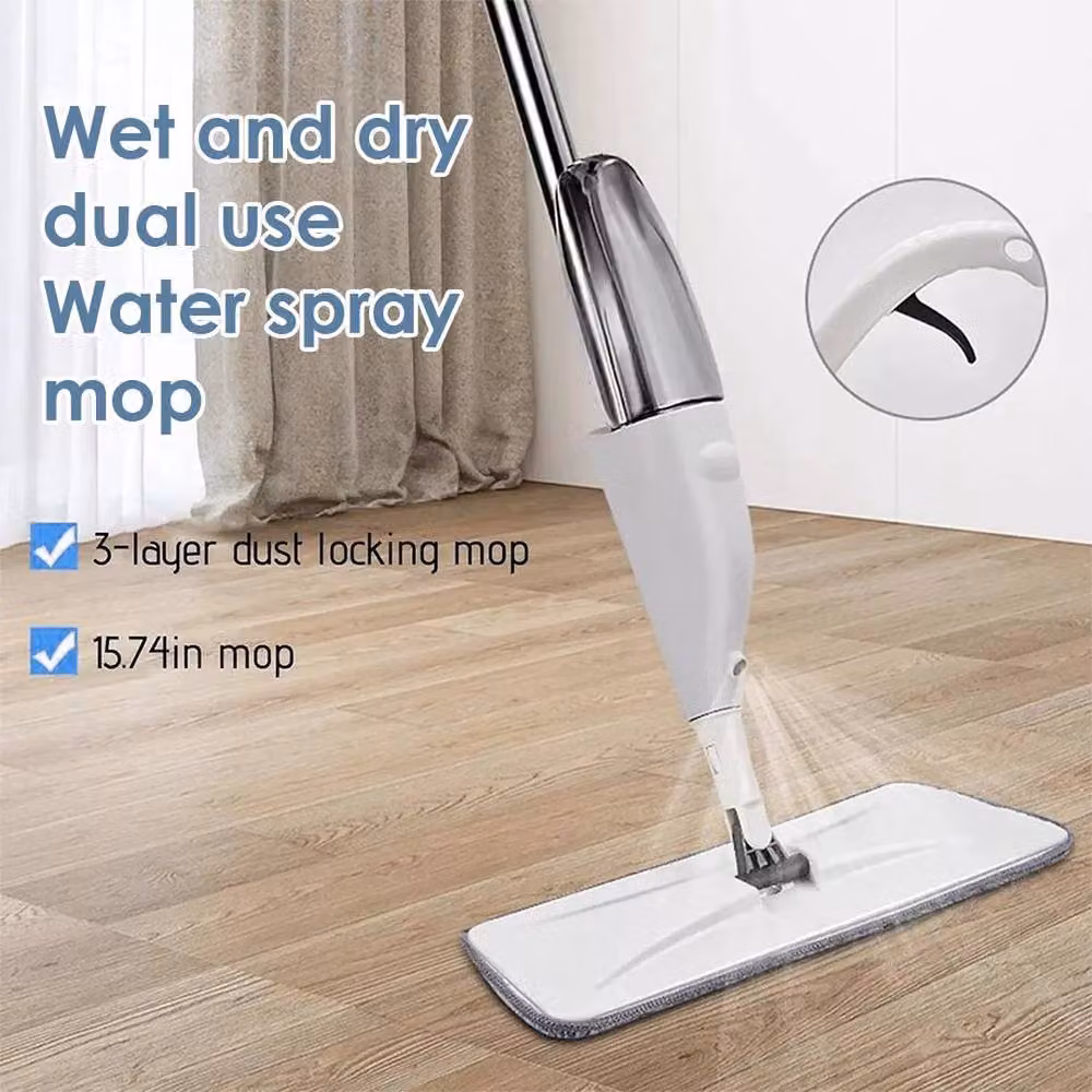 KORVIXA White Spray Mop with Refillable Microfibre Head – 3