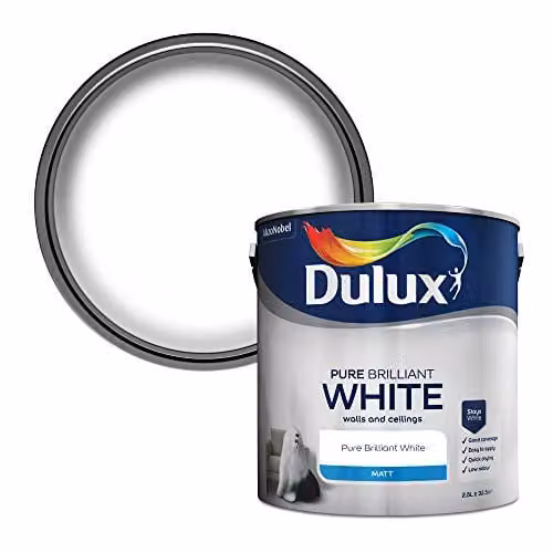 Dulux Matt Pure Brilliant White Paint, 2.5L – 1