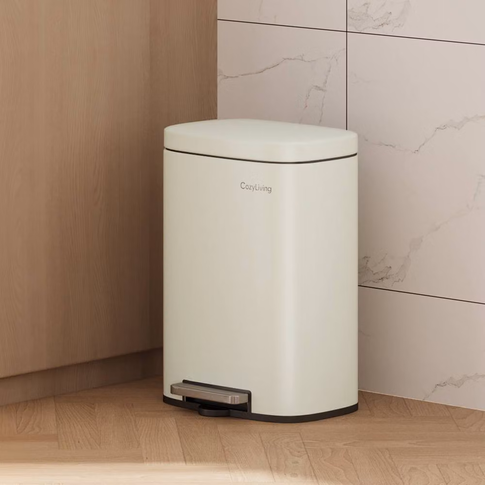MCC Direct 5L White Steel Pedal Bin with Soft Close Lid and Removable Inner Bucket – 3