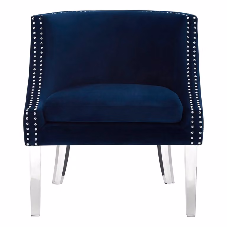 Orsina Mid Century Modern Velvet Upholstered Armchair with Tub Design in Black or Blue