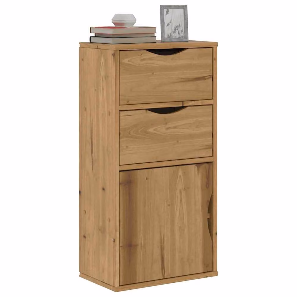 Berkfield Home ODDA Side Cabinet with Drawers in Brown Solid Pine Wood, W/D/H: 40 x 24 x 79 cm – 2