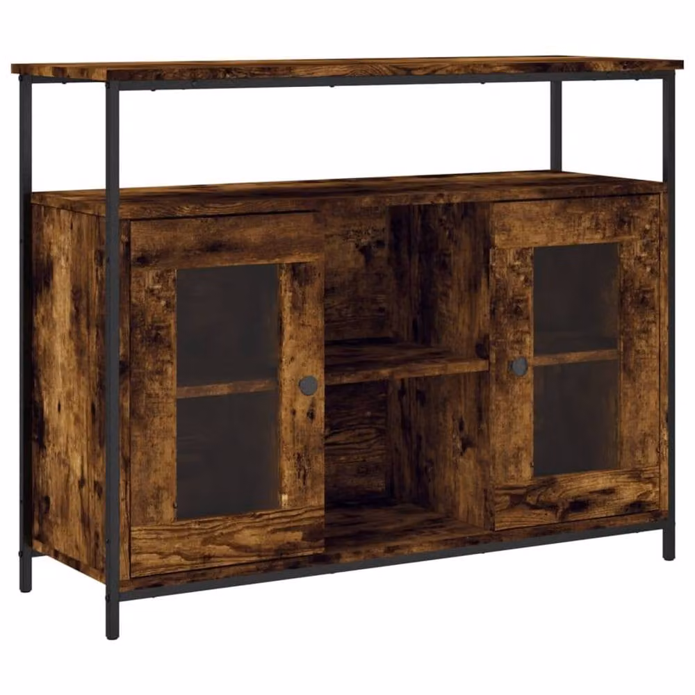 Berkfield Home Smoked Oak Sideboard in Brown, W/D/H: 100 x 35 x 80 cm – 3