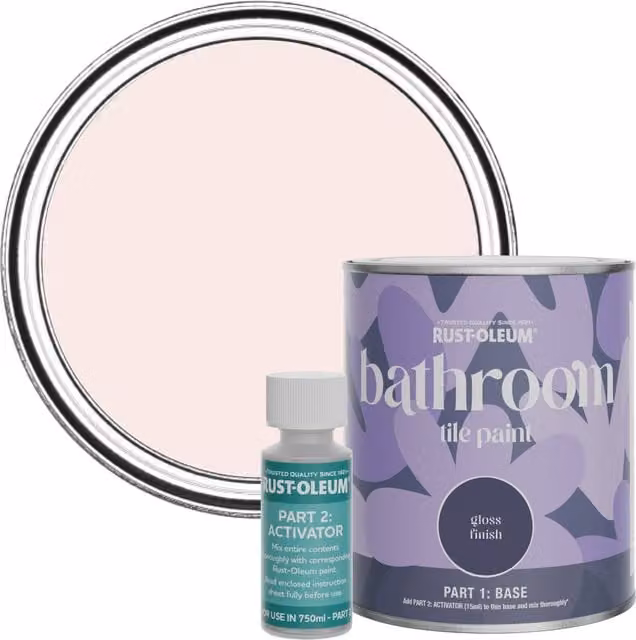 Rust-Oleum Bathroom Tile Paint in Gloss Finish, China Rose Pink, 0.75 l