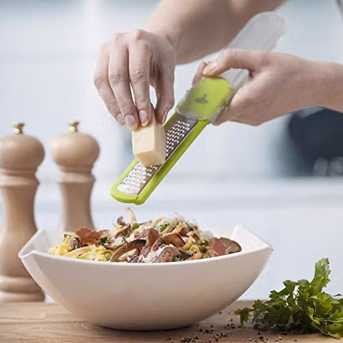 Zeal Fine Cheese Grater in Green with Stainless Steel Blade and Non-Slip Base – 2