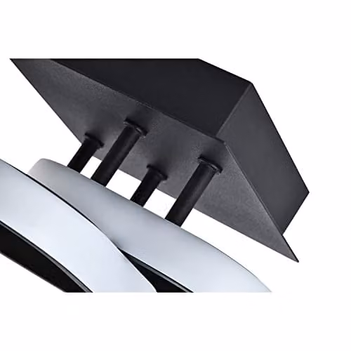 Happy Homewares Modern Rectangular LED Ceiling Light in Matt Black with Warm White Light – 3