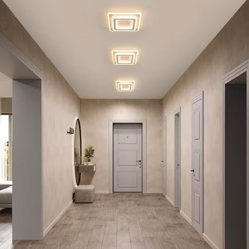 Goeco Square LED Ceiling Light, 44W, 4950LM, Modern White Acrylic Lampshade with Warm White 3000K Light, W/D/H: 29 x 29 x 5.5 cm – 2