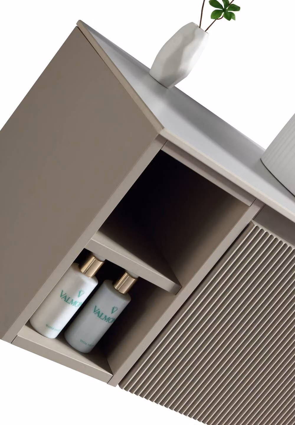 Bathroom Kingdom Flauto Soft Coffee Wall Hung Basin Vanity in Taupe, Width: 80 cm – 2