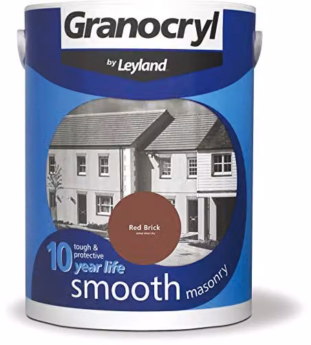 Leyland Granocryl Exterior Smooth Masonry Paint in Red Brick, 5L – 1