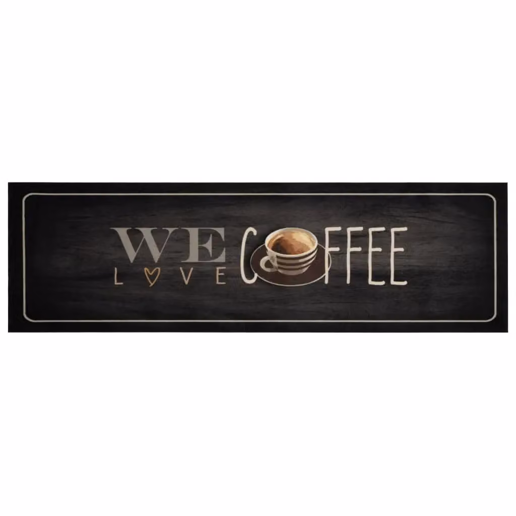 Berkfield Home Washable Velvet Kitchen Rug in Black, W/D/H: 45 x 150 cm – 2