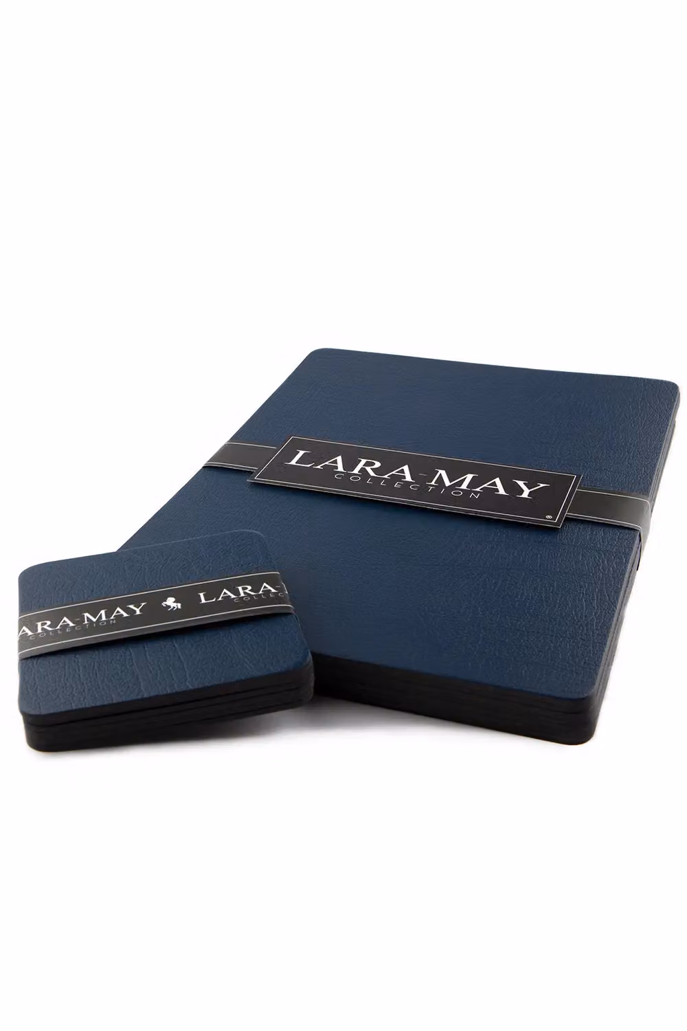 Lara May Set of 6 Royal Blue Reprocessed Leather Placemats and 6 Leather Coasters – 2