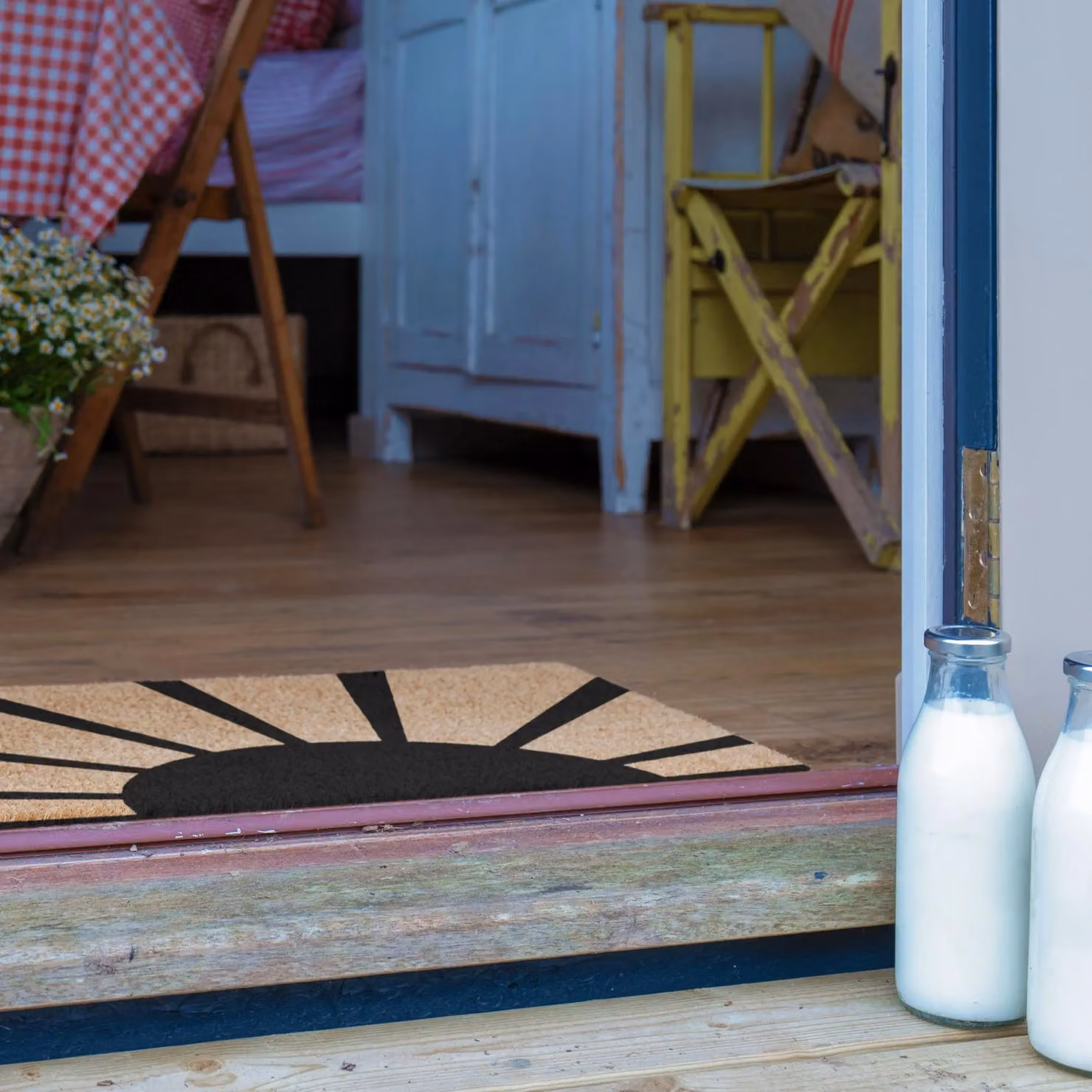 Artsy Mats Welcoming Sun & Rays Doormat in Black, W/D: 60 x 40 cm – 3