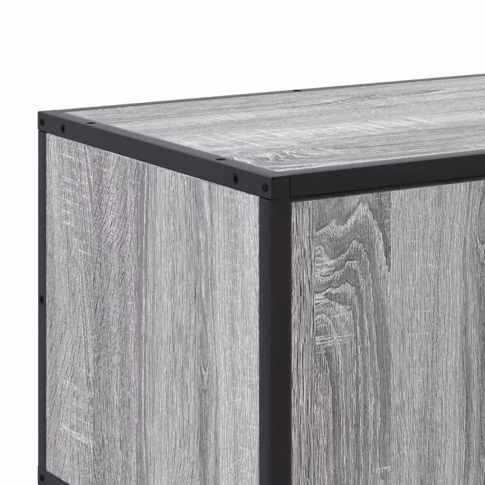 Berkfield Home Grey Sonoma TV Cabinet in Engineered Wood and Metal, W/D/H: 100 x 35 x 41 cm – 4