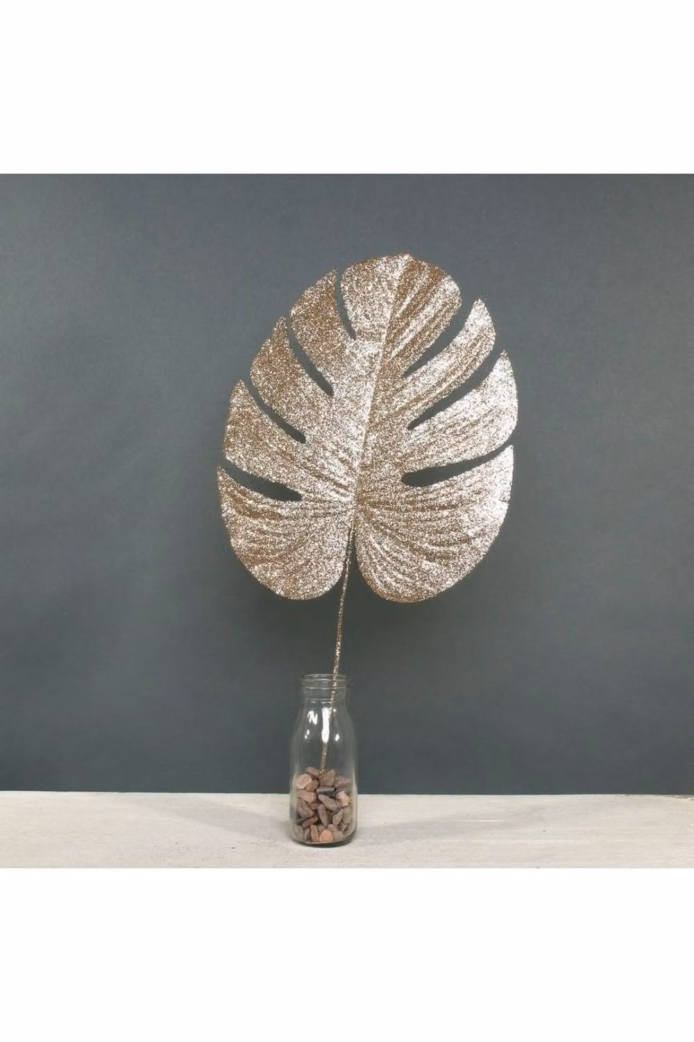 KDMD Gold Champagne Glitter Monstera Leaf Large 2 Pack – 2