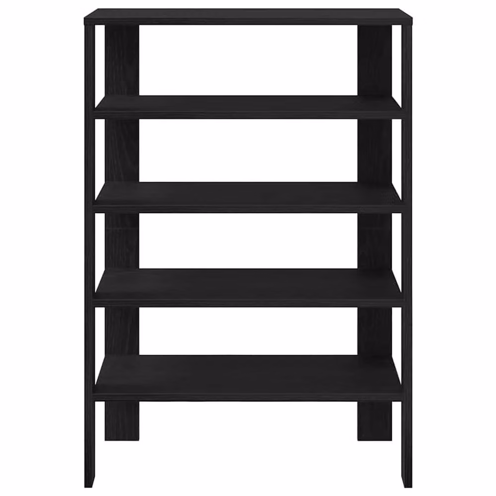 Berkfield Home Modern Black Shoe Rack in Matt Engineered Wood W: 61 cm, D: 32 cm, H: 87.5 cm – 3