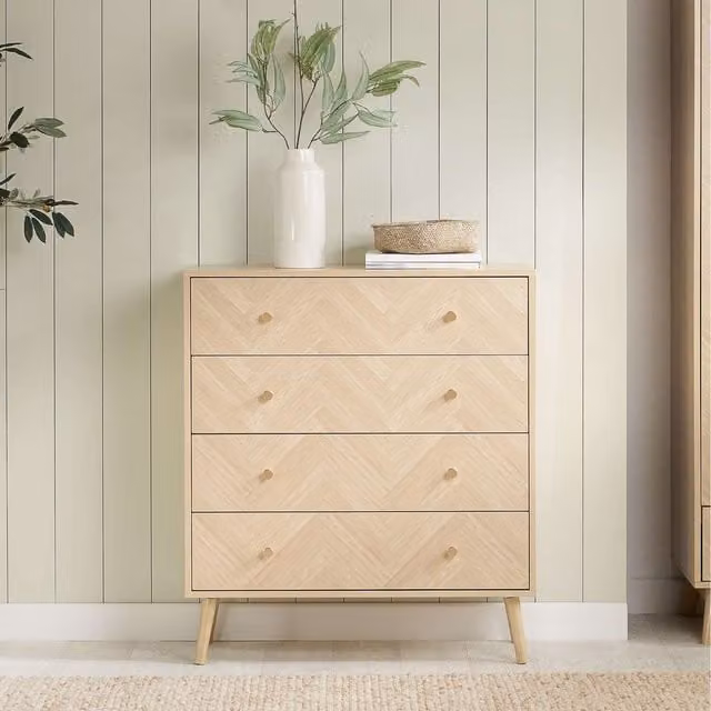 Birlea Herringford 4 Drawer Oak Brown Wooden Chest