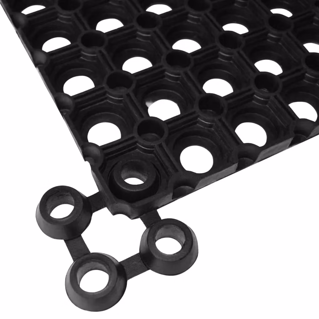 Berkfield Home Rectangular Rubber Door Mat, Black, W: 60 cm, D: 80 cm – 4