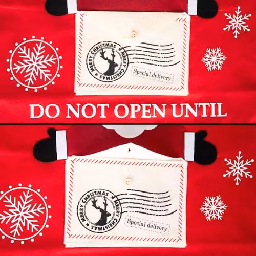 Shatchi Red Felt Christmas Sack for Unisex Holiday Gift Giving, W/D/H: 50 x 60 cm – 3