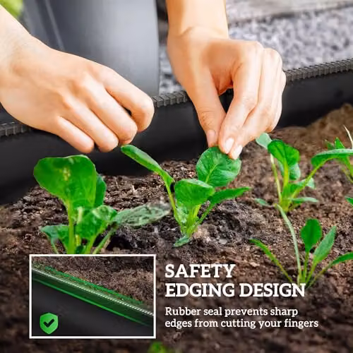 Outsunny Galvanised Steel Raised Garden Bed Planter in Black, W/D/H: 279 x 62 x 30 cm – 5