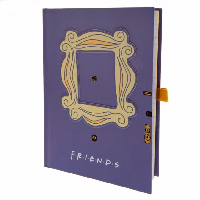 Friends Premium A5 Lined Notebook in Purple and Gold Faux Leather Hardcover