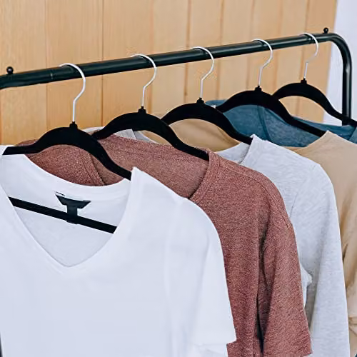 Addis Black Velvet Clothes Hangers, Pack of 50, 45cm Width – 2