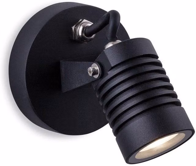 Netlighting Veron Outdoor Integrated LED Up/Down Wall Spotlight, Black, IP65