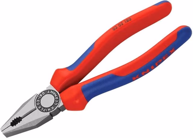 Knipex 03 02 Series Combination Pliers with Multi-component Red and Multicolour Grip – 1