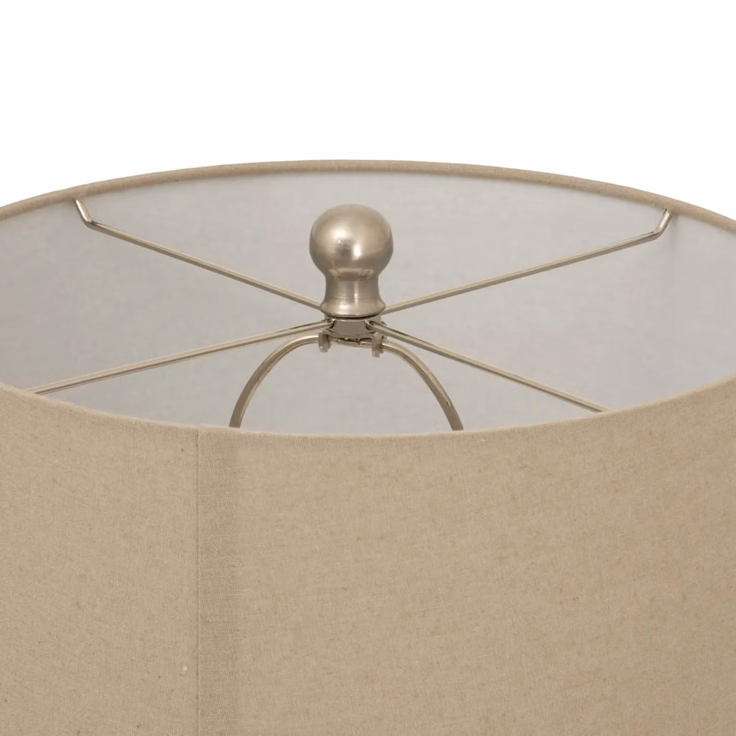 Hill Interiors White Ceramic and Fabric Twill Weave Table Lamp H: 58 cm, W: 25 cm, D: 25 cm – 2