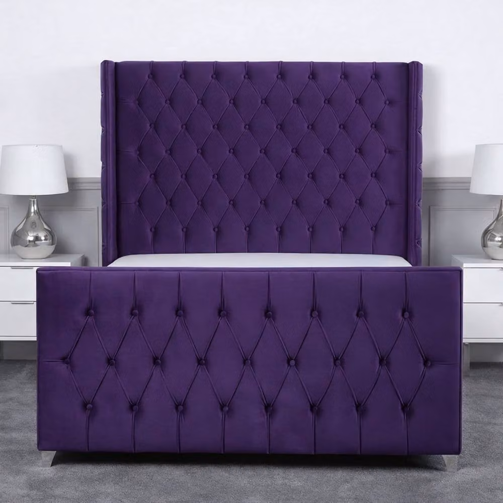 Living Comfort Bedz Seraphina King Size Upholstered Velvet Gas Lift Storage Bed in Purple – 2