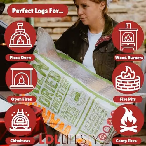 Warma XL Bag 60L Kiln Dried Hardwood Firewood Logs, 20kg – 3