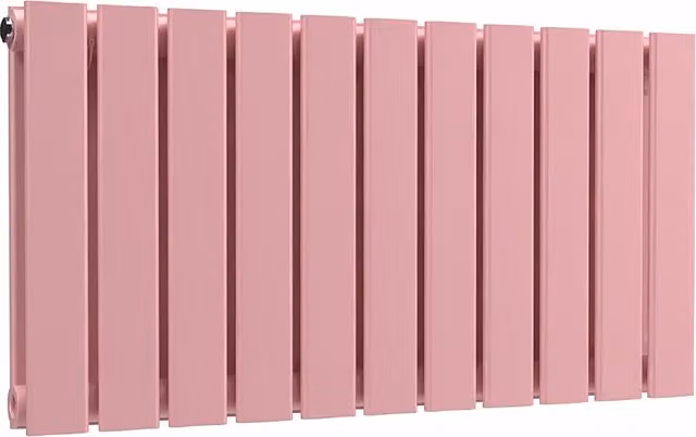 Lux Heat Double Flat Horizontal Steel Radiator in Pink, W: 77.0 cm, H: 40.0 cm