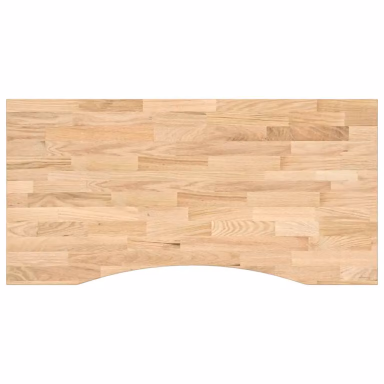 Berkfield Home Rectangular Solid Oak Wood Desk Top, Untreated, Brown, W: 100 cm, D: 50 cm, H: 2.5 cm