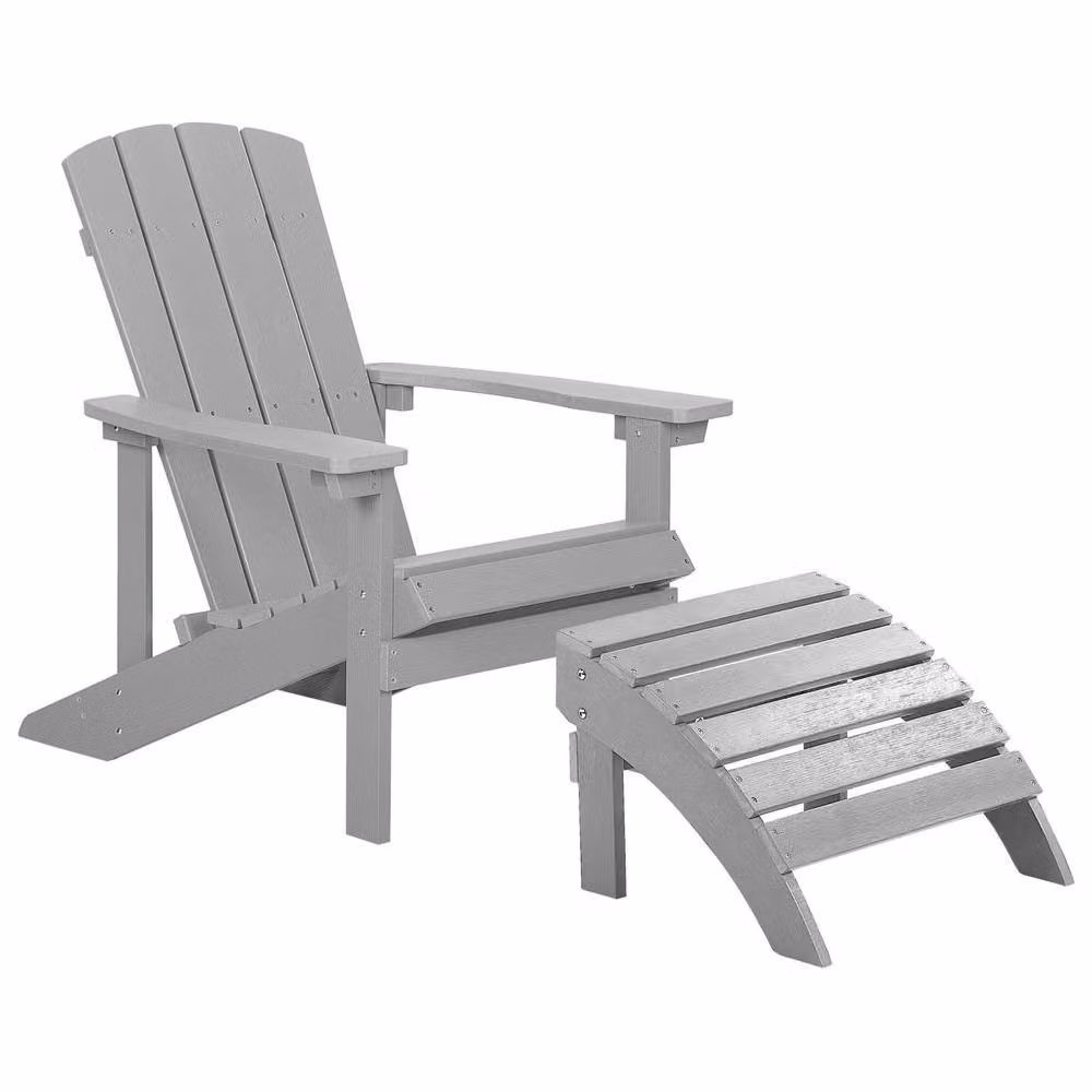 Wyld Haus Garden Chair with Matching Ottoman in Light Grey – 2