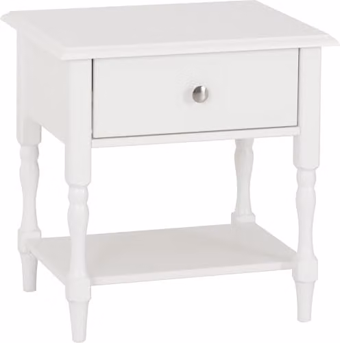 Seconique Stratford 1 Drawer Side Table in White, W/D/H: 40 x 50 x 52 cm – 1