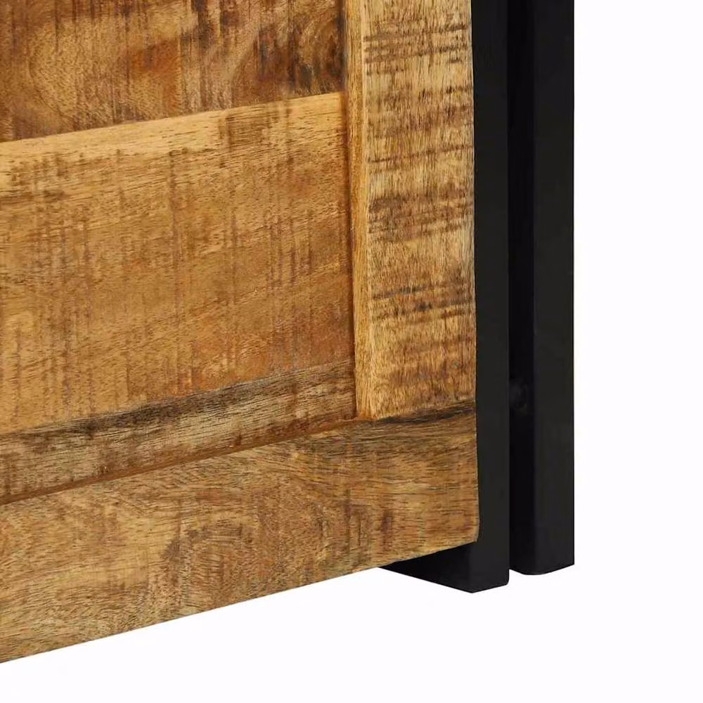 Berkfield Home Rustic Mango Wood Storage Box in Brown, W/D/H: 40 x 40 x 40 cm – 8