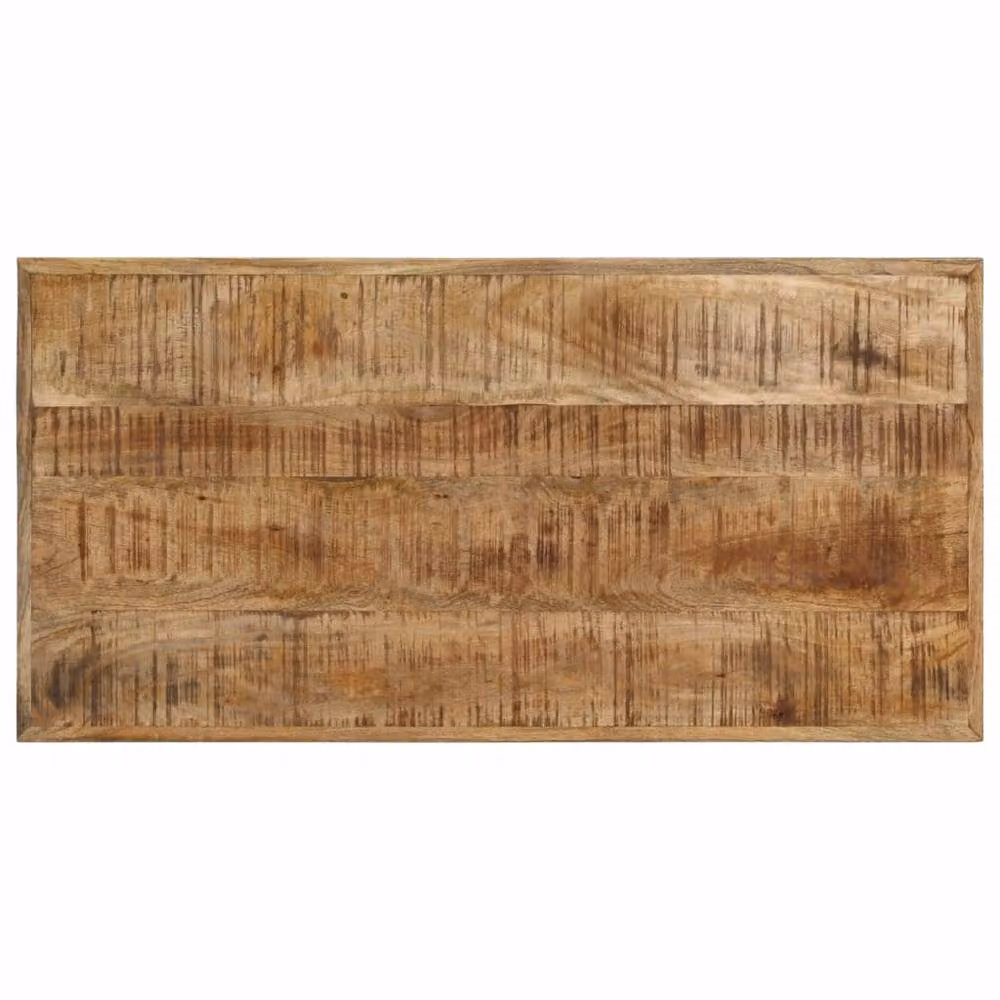 Berkfield Home Rectangular Mango Wood Dining Table in Brown, W/D/H: 110 x 55 x 75 cm – 4