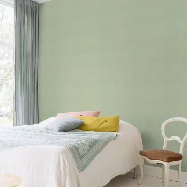 Rasch Modern Abstract Plain Textured Vinyl Wallpaper, Extra Washable, Green