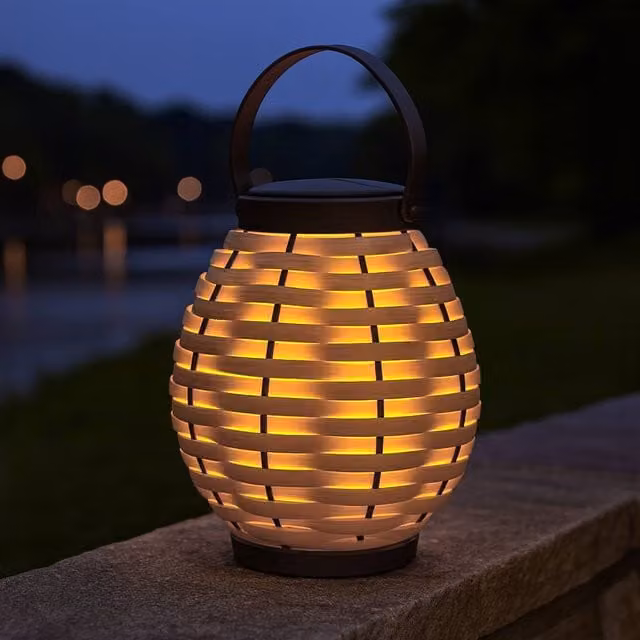 Lighting Collection Boheme Glow Solar LED Outdoor Lantern in Brown – 1