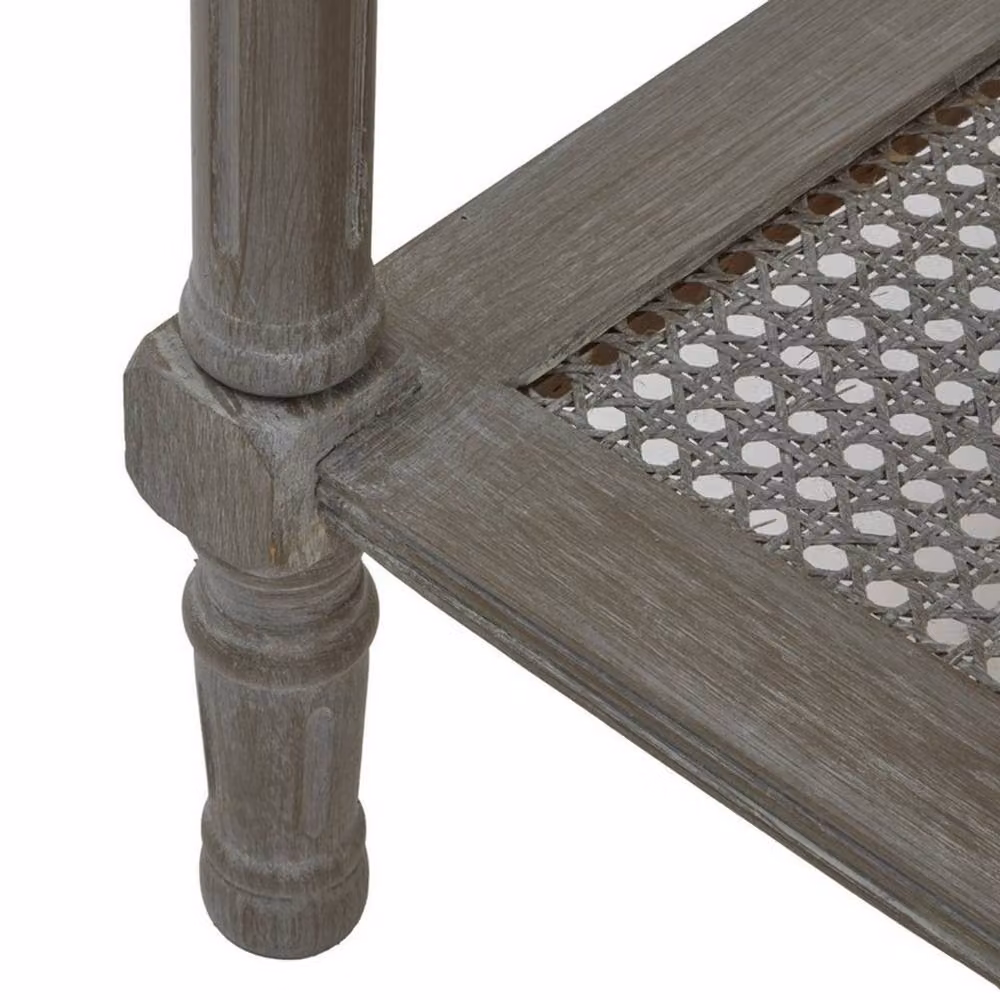 Lemon Pavilion Furniture and Decor The Serene Rattan Collection Side Table, Grey, W: 60 cm, D: 40 cm, H: 60 cm – 2