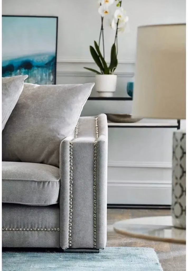 Snugg Furniture UK Limited Robin Studded Right Hand Corner Sofa in Grey – 4