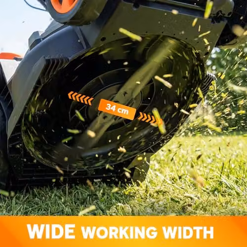 Outsunny 18V Cordless Lawnmower in Grey with 2 x 4Ah Rechargeable Batteries and 34cm Cutting Width – 5