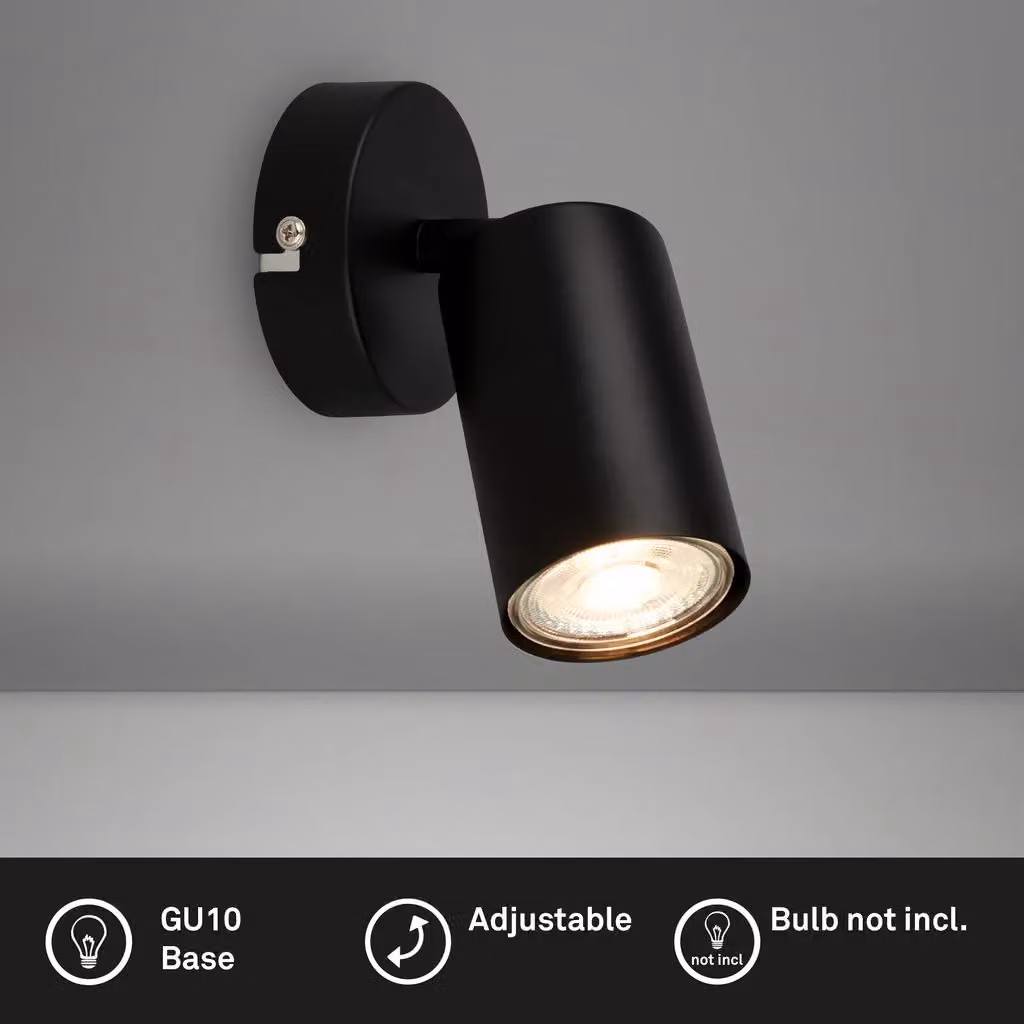 Briloner Black Metal LED Spotlight Wall Light with Adjustable Cylinder Design – 2