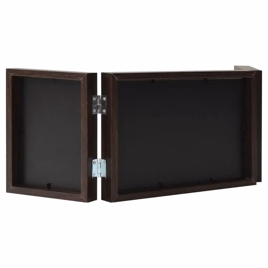 Berkfield Home Trifold Photo Frame Collage in Dark Brown, W: 28 cm, H: 18 cm – 3