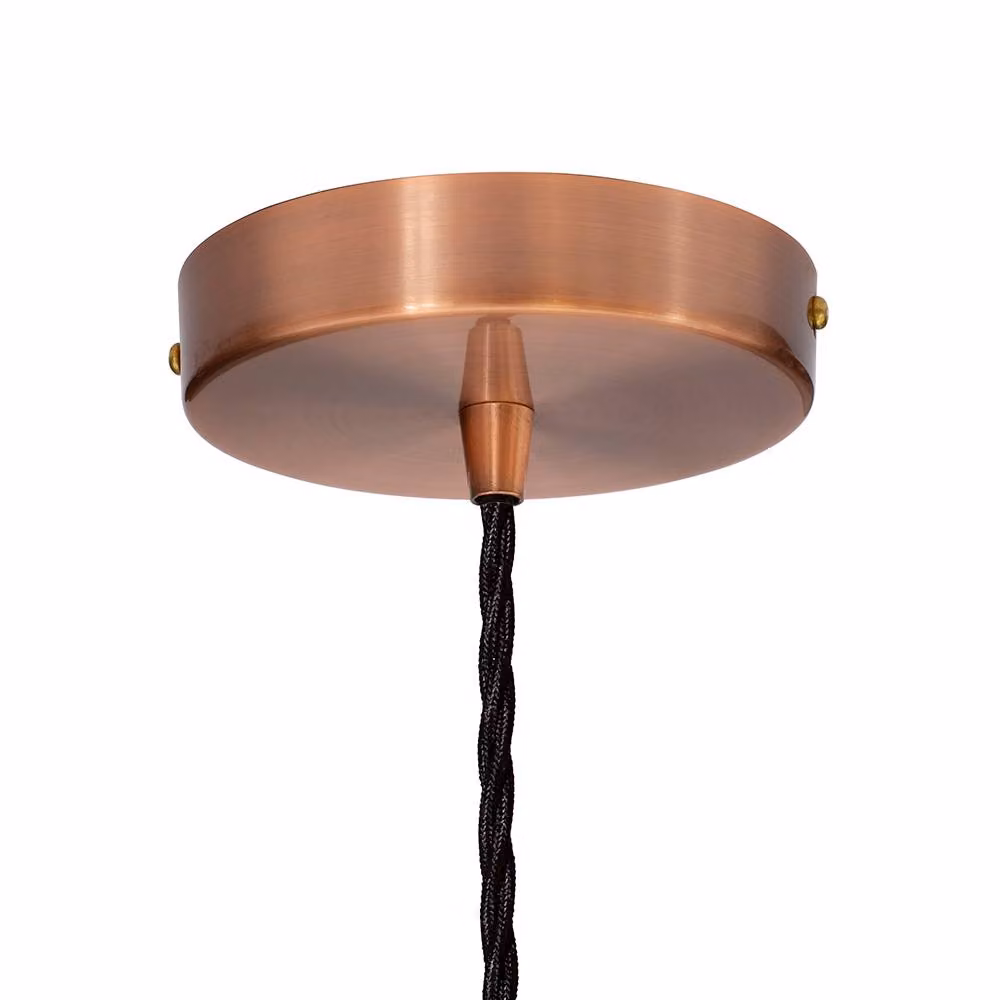 SE Home Worcester Pendant Light in French Grey with Antique Copper and Black Twisted Details – 2